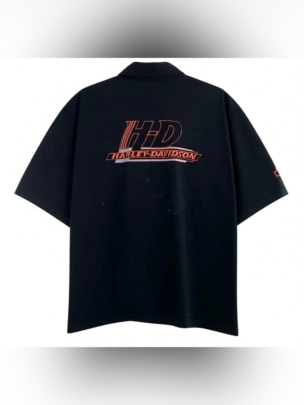 Vintage 90s Harley-Davidson Embroidered Short Sleeve Button Up Work Shirt Sz XL - Picture 3 of 7